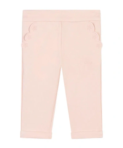Chloé Embroidered Track Pants In Nude