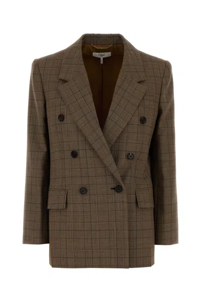 Chloé Chloe Embroidered Wool Blazer In White