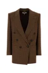 Chloé Tailored Wool Blend Blazer Embroidery In Brown