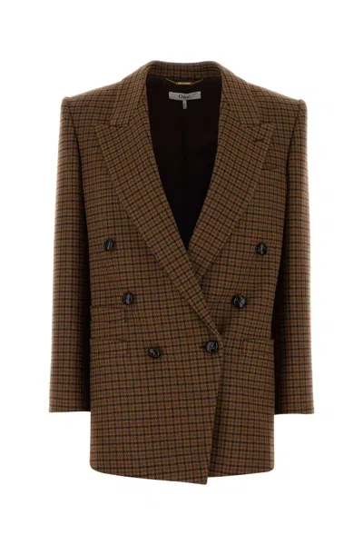 CHLOÉ EMBROIDERED WOOL BLEND BLAZER