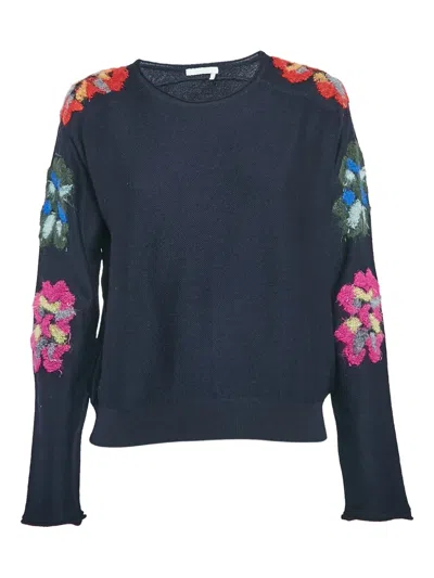 Pre-owned Chloé Embroidered Wool Sweater In Blue