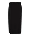 Chloé Soft Twill Midi Skirt With Scalloped Trim In Black