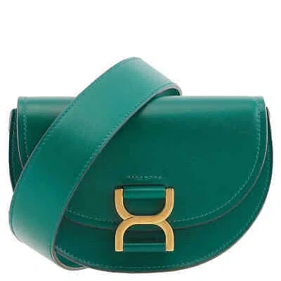 Pre-owned Chloé Chloe Emerald Leather Marcie Mini Flap Crossbody Chc23ap847k82 In Green