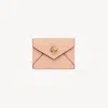 Chloé Envelope Card Holder In Grained Leather In Pink