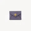 Chloé Envelope Card Holder In Grained Leather Purple Size Onesize 100% Goatskin In Purple