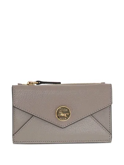 Chloé Envelope Logo Wallet In Gray