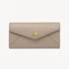 Chloé Envelope Long Wallet With Flap In Grained Leather In Gray