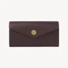 Chloé Envelope Long Wallet With Flap In Grained Leather Red Size Onesize 100% Goatskin In Red