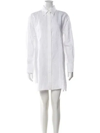 Pre-owned Chloé + Eres Linen Mini Dress In White