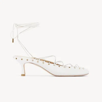 Chloé Escarpins  Ghillies Femme Blanc Taille 40 100% Cuir D'agneau In White