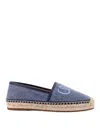 Chloé Espadrilles In Denim With Embroidered Logo In Blue
