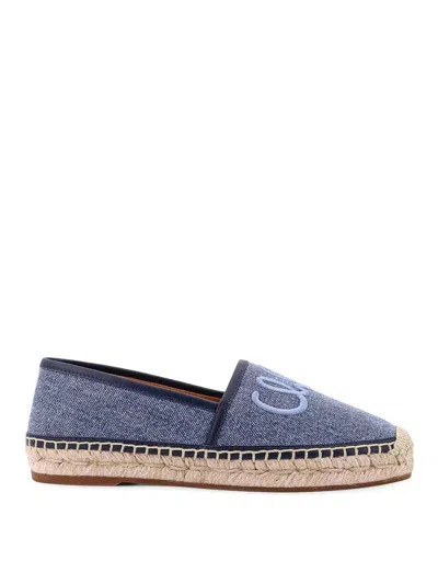 CHLOÉ ESPADRILLES IN DENIM WITH EMBROIDERED LOGO