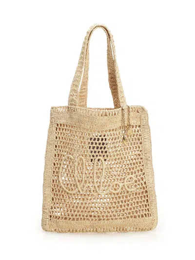 Chloé Estate Banana Shoulder Bags Beige