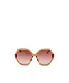 Chloé Hexagonal-frame Gradient Sunglasses In Pink