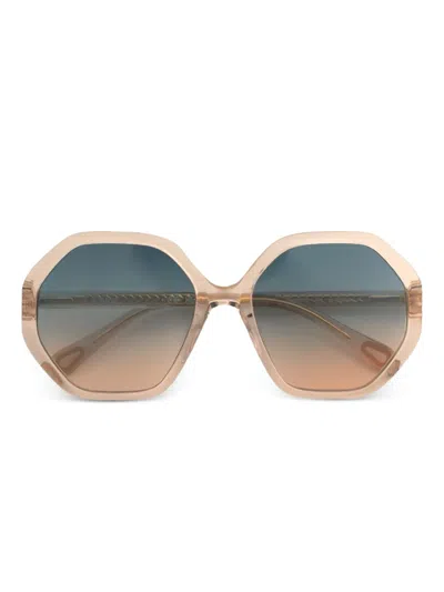 Chloé Esther Sunglasses In Gold
