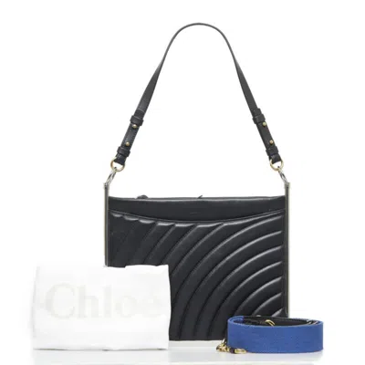 Pre-owned Chloé Ethel Black Khaki Handbag Shoulder Bag Tote Bag () In Black, Khaki