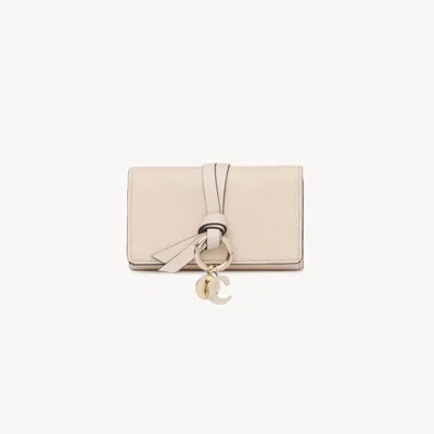 Chloé Étui À Clés Alphabet En Cuir Grainé Femme Rose Taille Onesize 100% Cuir De Veau In Pink
