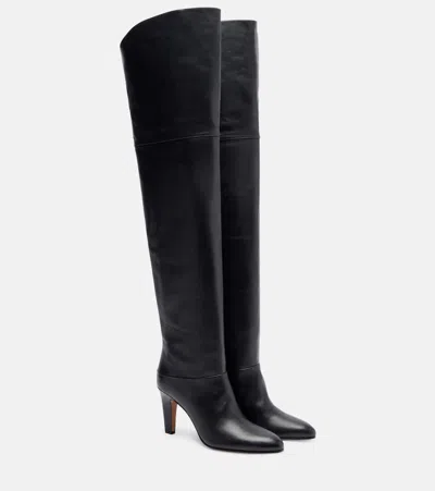 Chloé Eve Leather Over-the-knee Boots In Black