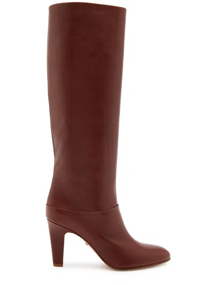 Chloé Eve 85 Calf Leather Knee-high Boots In Brown