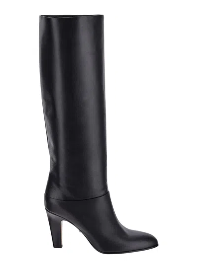 Chloé 85mm Eve Leather Tall Boots In Black