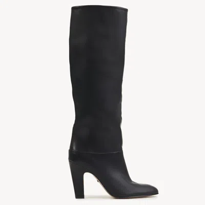 Chloé Eve 85 Calf Leather Knee-high Boots In Black