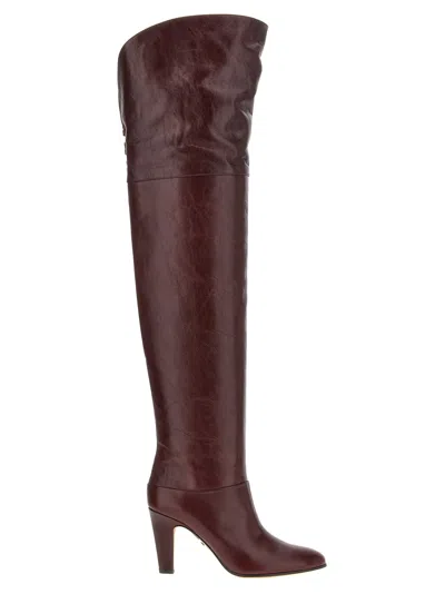 Chloé Eve Leather Over-the-knee Boots In Brown