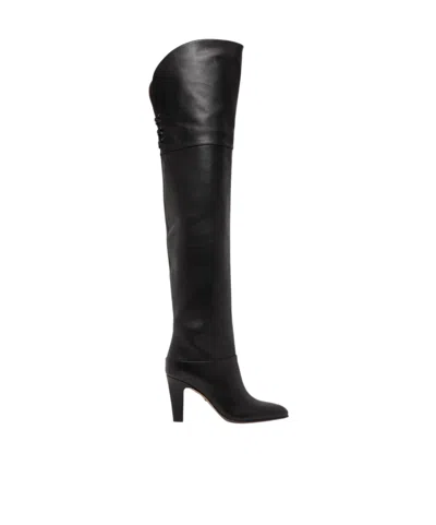 Chloé Eve Leather Over-the-knee Boots In Black