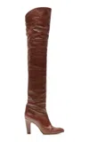 Chloé 85mm Eve Leather Over-the-knee Boots In Brown
