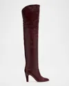 Chloé Eve Over The Knee Leather Boots In Burnt Purple