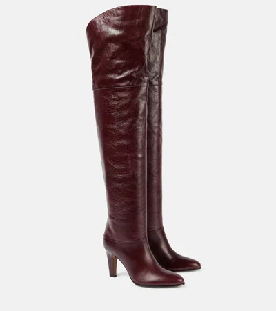 Chloé 85mm Eve Leather Over-the-knee Boots In Brown