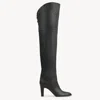 Chloé Knee-high Boots With Pointed Toe And Cone Heel In Black