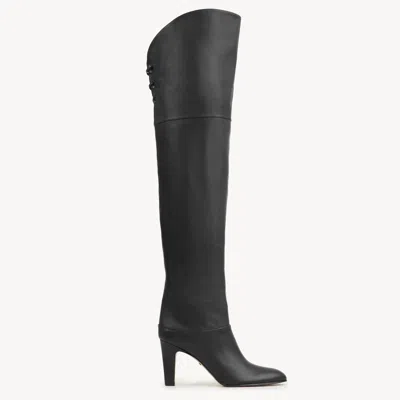 CHLOÉ CUISSARDES EVE FEMME NOIR TAILLE 38 100% CUIR DE VEAU
