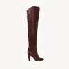 Chloé Eve Over-the-knee Boot In Burgundy