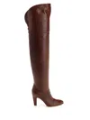 Chloé 85mm Eve Leather Over-the-knee Boots In Brown