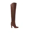 Chloé Eve Over The Knee Leather Boots In Red