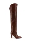 Chloé Eve Over The Knee Leather Boots In Brown