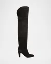 Chloé Eve Suede Over-the-knee Boots In Black