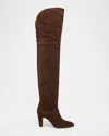 Chloé Eve Suede Over-the-knee Boots In Brown