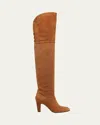 Chloé Eve Suede Over-the-knee Boots In Brown