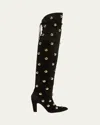 Chloé Eve Studded Leather Over-the-knee Boots In Black