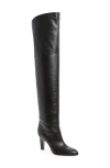 Chloé Knee-high Boots With Pointed Toe And Cone Heel In Black