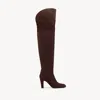 Chloé Eve Thigh-high Boot In Brown