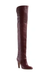 Chloé Brown Eve Thigh High Boots In Burnt Purple
