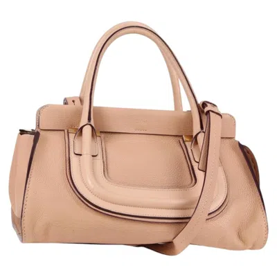 Pre-owned Chloé Chloe Everston Satchel Leather Beige Leather Bag () In Sand