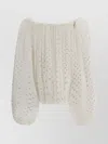Chloé Greige Skirt With Back Drape In White