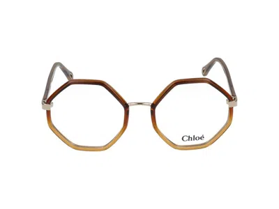 Chloé Eyeglasses  Ch0132o 010 Brown Brown Transparent 53/20/140