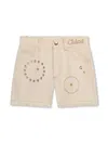 Chloé Chloe Girls Eyelet-detail Cotton Shorts In Neutrals