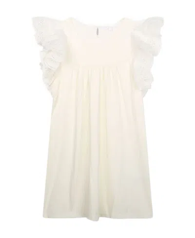 Chloé Kids' Eyelets Lace Dress In White