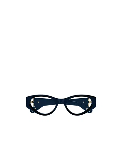 Chloé Eyewear Cat-eye Frame Logo-engraved Glasses In Blue