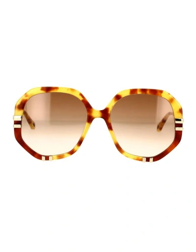 Chloé Eyewear Geometric In Brown